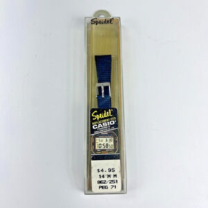 Vintage Speidel Casio Replacement Watch Band 14mm Rubber Strap Fits Classic Mode